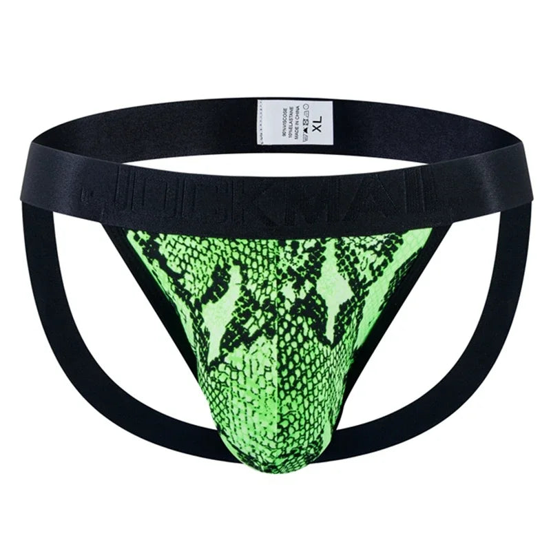 Snakeskin & Leopard Print Jockstrap – 4 Colours | M–2XL | Polyester & Mesh