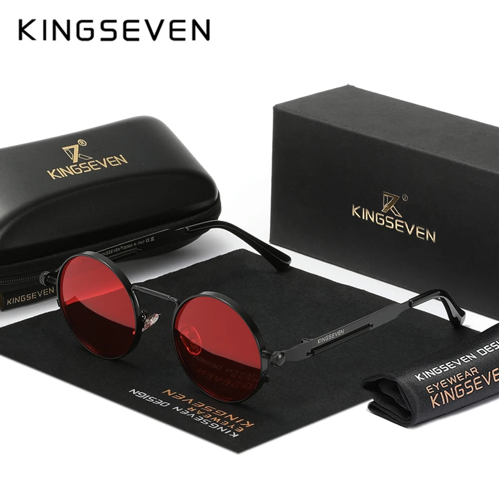 Polarised Round Steampunk Sunglasses – 8 Colours | One Size | Alloy & Polycarbonate