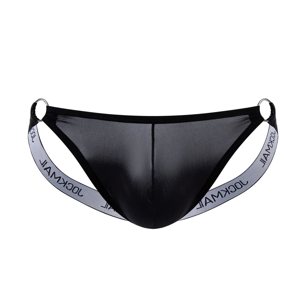 Ice Silk T-Back Jockstrap with Leg Straps – 5 Colours | M–XL | Polyamide & Elastane