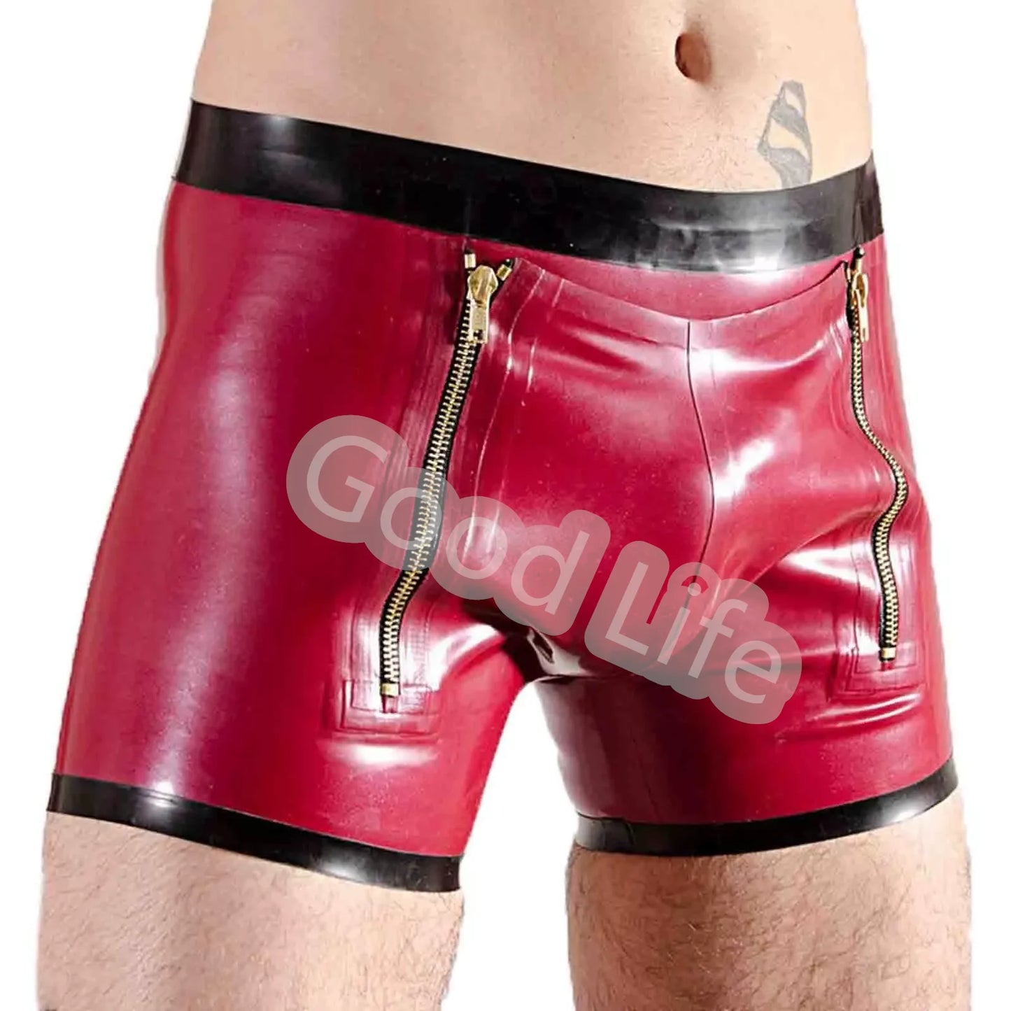 Men's Handmade Natural Latex Boxer Shorts – Double Front Zipper | 21 Colours | XS–Custom Made