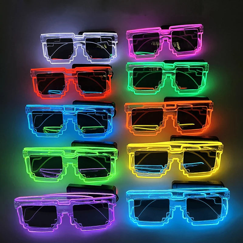 LED Light-Up Party Glasses – 9 Colours | One Size | Plastic