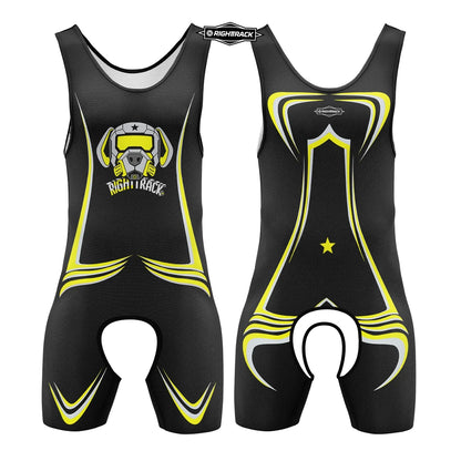 Dogs Play Open-Front Singlet Bodysuit – 10 Colours | XS–5XL | Polyester