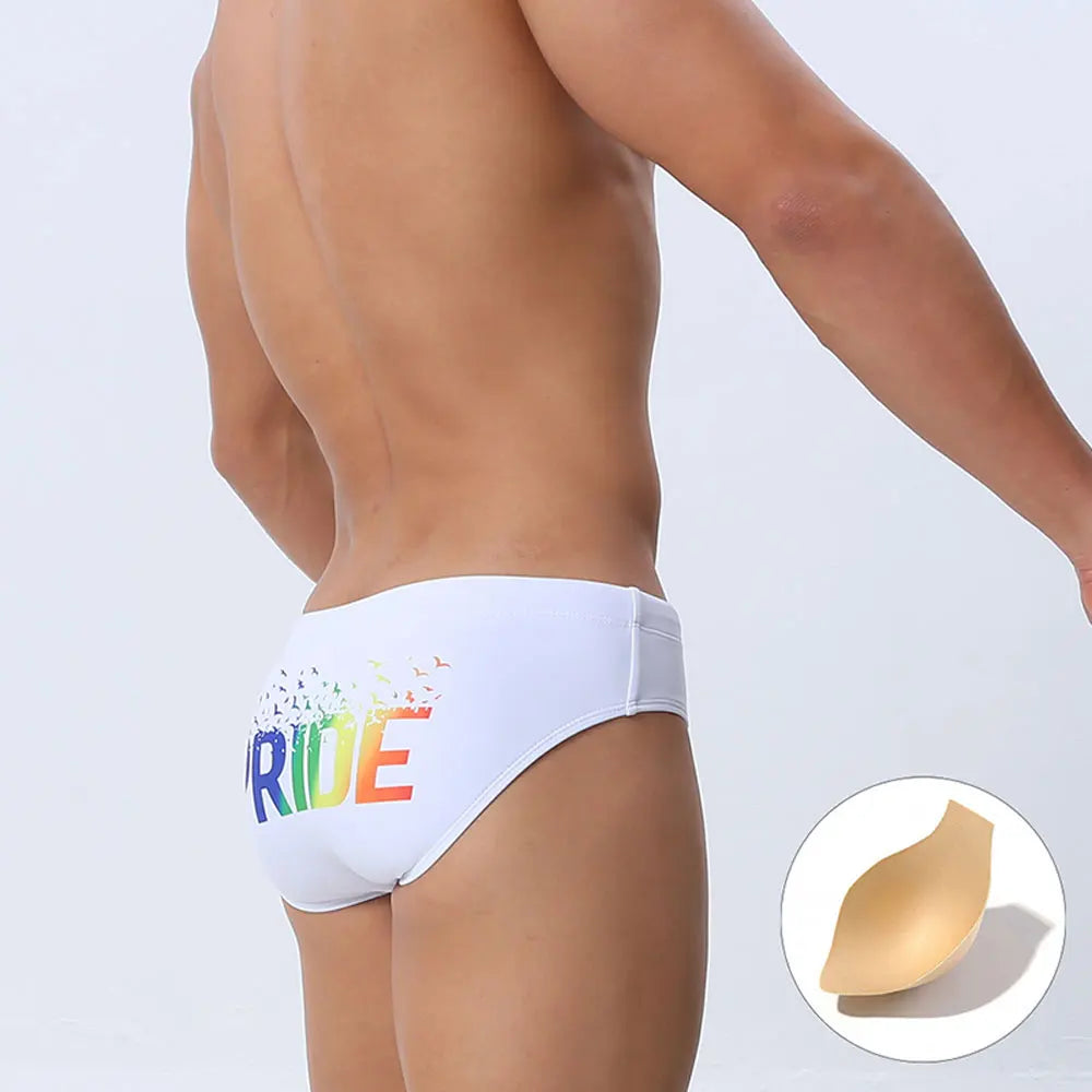 Pride Swimbrief – Black & White | With or Without Pad | M–XXL