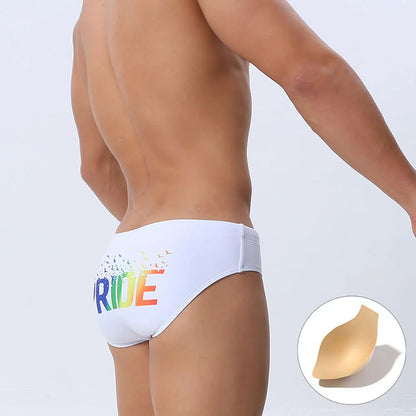 Pride Swimbrief – Black & White | With or Without Pad | M–XXL