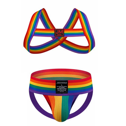 Jockmail Rainbow Harness & Jockstrap Set | 4 Colours | M–XXL