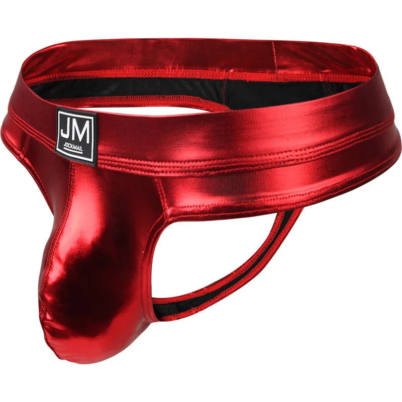 PU Leather U-Pouch Brief – 5 Colours | M–XL | Polyamide & Elastane