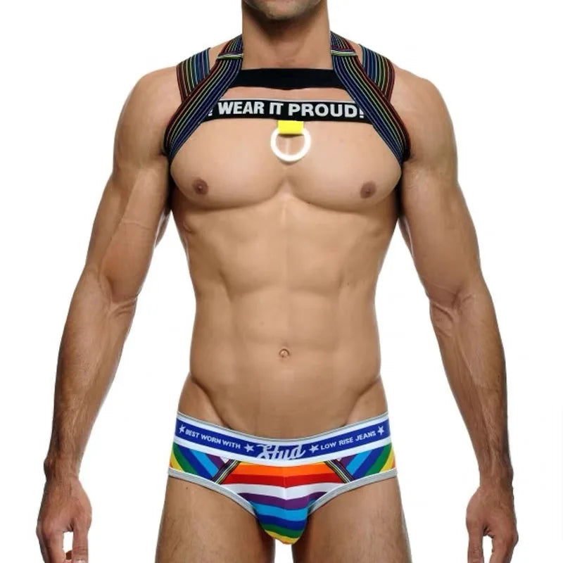 Elastane Chest Strap Harness | White & Black | 3 Sizes
