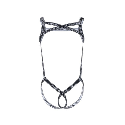 Letter Print Body Harness Bodysuit – Black | One Size | 87% Polyamide & Spandex