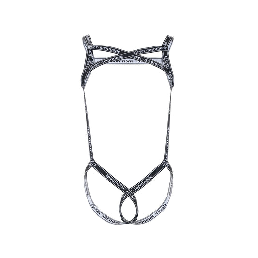 Letter Print Body Harness Bodysuit – Black | One Size | 87% Polyamide & Spandex