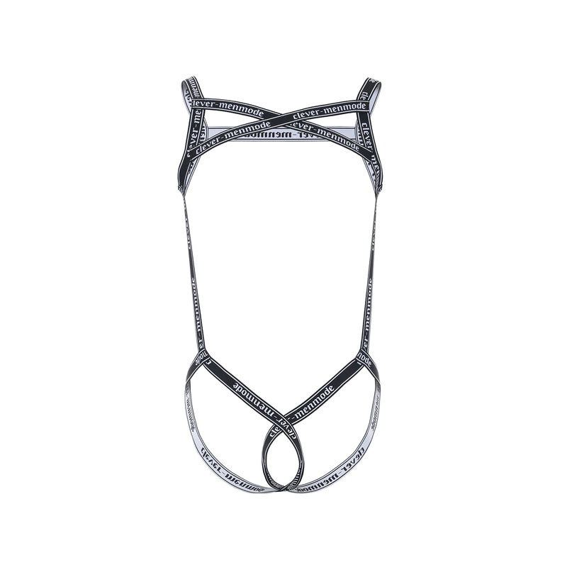 Letter Print Body Harness Bodysuit – Black | One Size | 87% Polyamide & Spandex