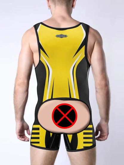 Dogs Play Open-Front Singlet Bodysuit – 10 Colours | XS–5XL | Polyester