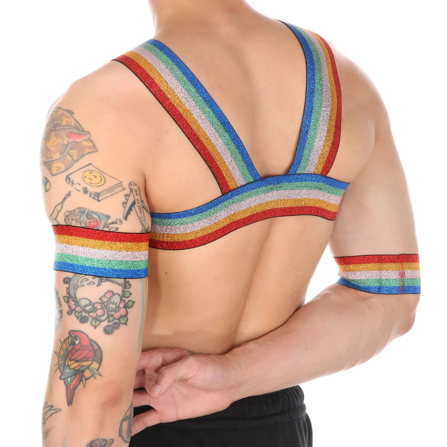 Rainbow Elastic Harness & Bracelet Set | One Size | WorldPride 2026