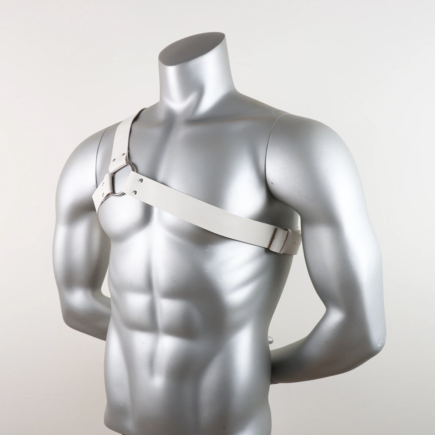 White Diagonal Shoulder Harness – Minimalist Bold Statement Harness | One Size
