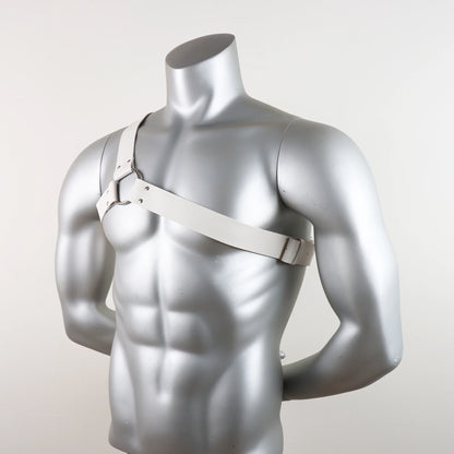 White Diagonal Shoulder Harness – Minimalist Bold Statement Harness | One Size