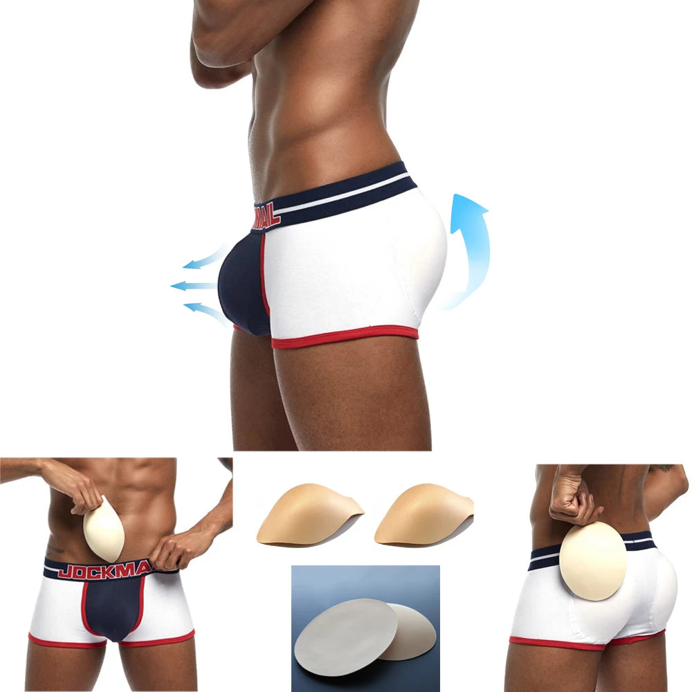 Push-Up Boxer Brief – Removable Sponge Cups | 5 Colours | M–2XL | Cotton
