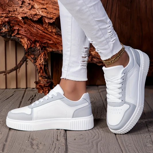 Vulcanised Sole Unisex Sneakers | White & Grey | EU 36–45