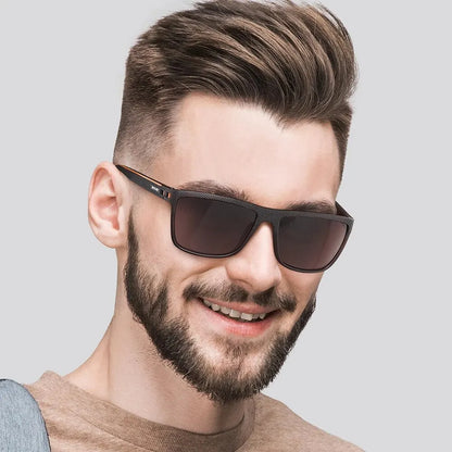 Polarised Rectangle Sports Sunglasses – Black Gray | One Size | TR-90 & TAC
