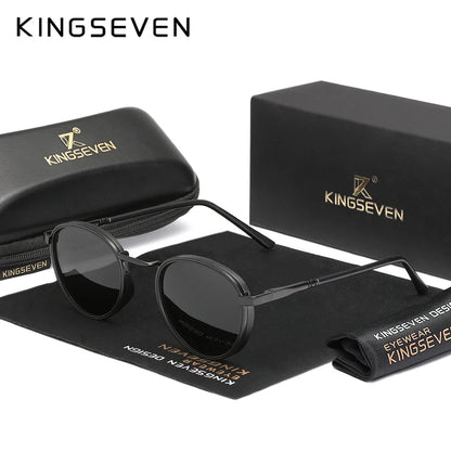 Kingseven Retro Round Sunglasses – 5 Colours | 47 mm Lenses | Alloy & Polycarbonate