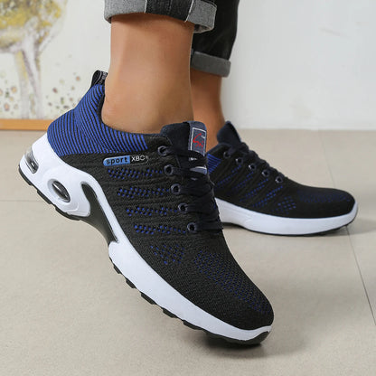 Breathable Lace-Up Sneakers | Black, Blue, Red | EU 39–45