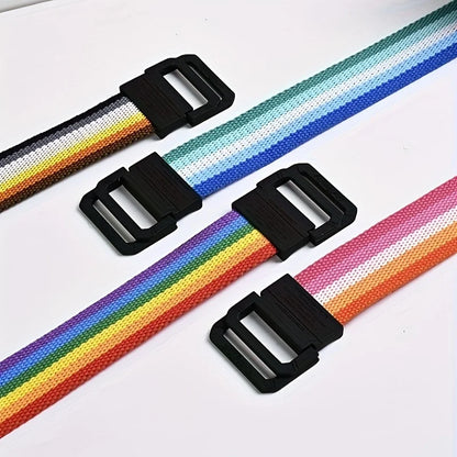 Pride Flag Stripe Canvas Belt – 9 Designs | Double Ring Buckle | 125cm