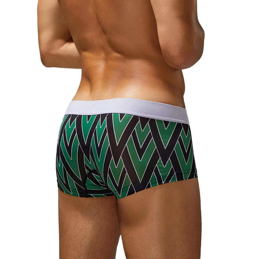 Geometric Boxer Shorts – 4 Colours | M–2XL | Polyester & Elastane