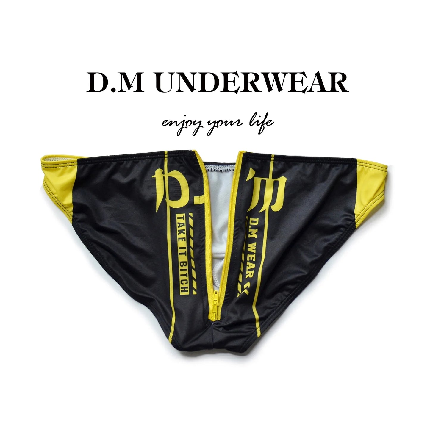 Letter Print Brief – 5 Colours | M–2XL | Polyester & Elastane