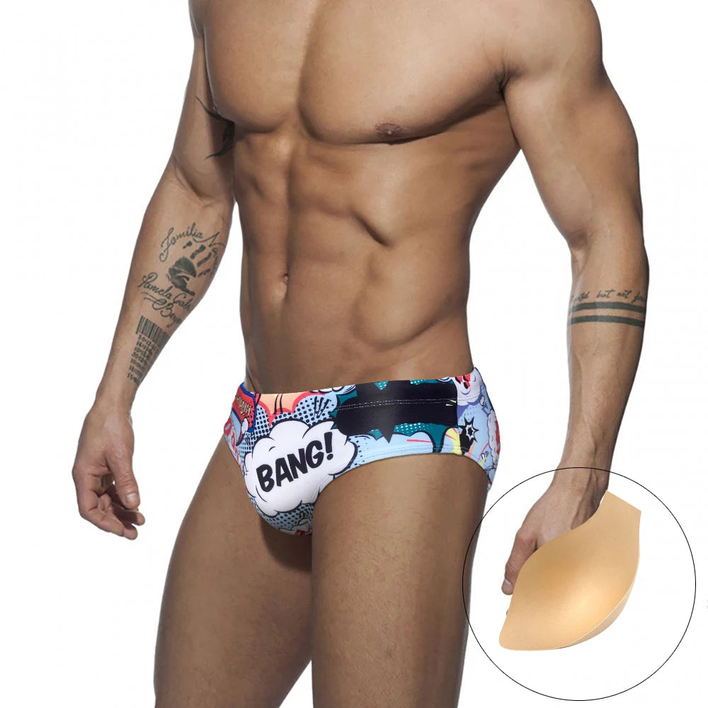 Swimbrief Nasty Comic – 4 Bold Prints | With or Without Pad | M–XXL