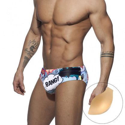 Swimbrief Nasty Comic – 4 Bold Prints | With or Without Pad | M–XXL