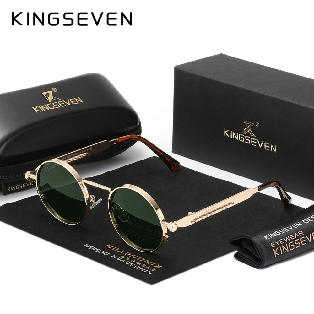 Polarised Round Steampunk Sunglasses – 8 Colours | One Size | Alloy & Polycarbonate