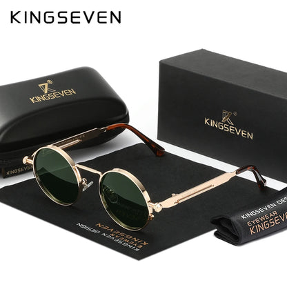 Polarised Round Steampunk Sunglasses – 8 Colours | One Size | Alloy & Polycarbonate