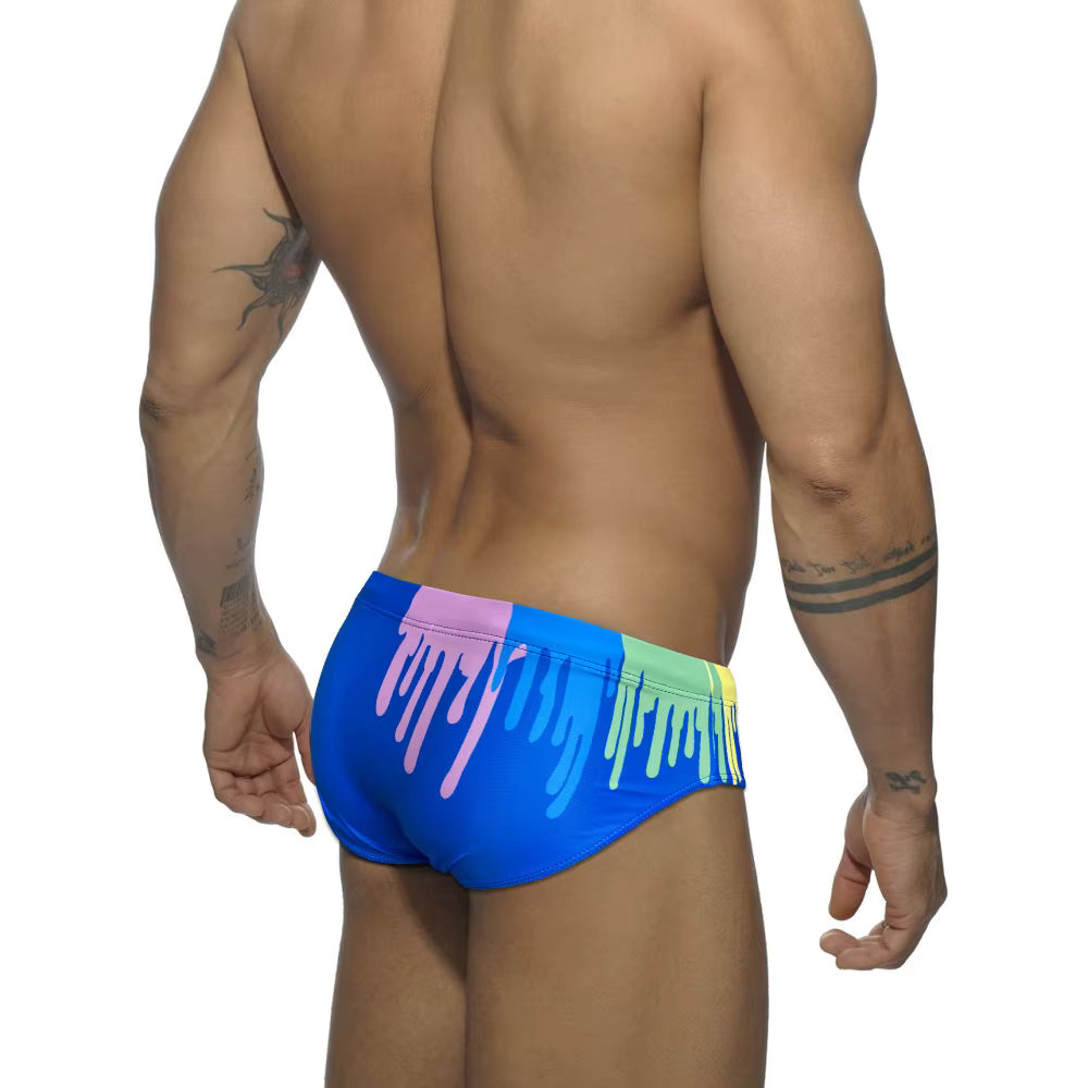 Splash Swimbrief – Black & Blue | M–2XL | Polyamide & Lycra
