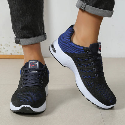 Breathable Lace-Up Sneakers | Black, Blue, Red | EU 39–45