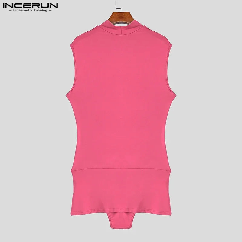 Turtleneck Hollow-Out Sleeveless Bodysuit – 3 Colours | S–5XL | Polyester & Spandex