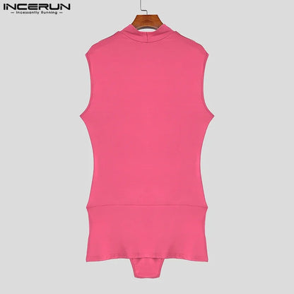 Turtleneck Hollow-Out Sleeveless Bodysuit – 3 Colours | S–5XL | Polyester & Spandex