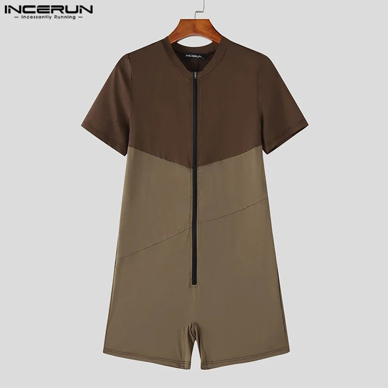 Colour-Block Zip Bodysuit – 3 Colours | S–3XL | Polyester & Elastane