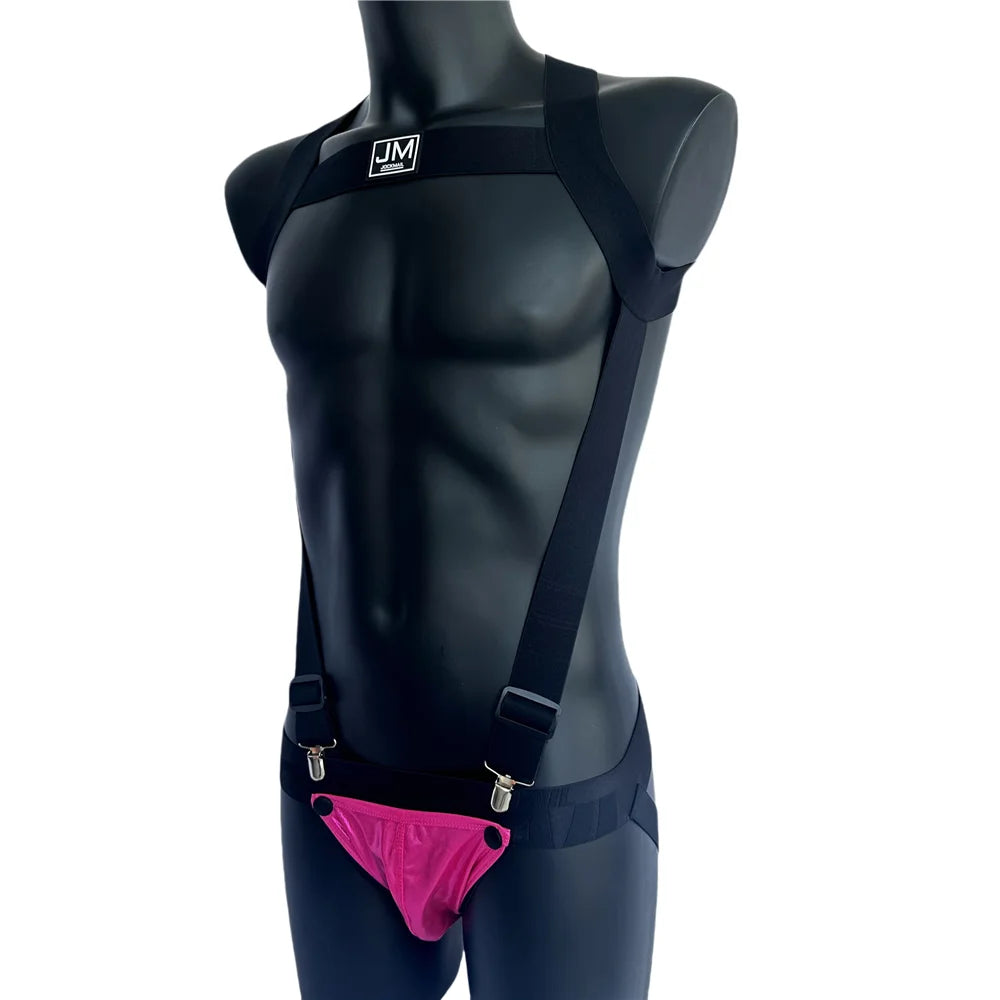 Harness & Jockstrap Set with Removable Pouch – 8 Colours | M–XL | Nylon & Elastane