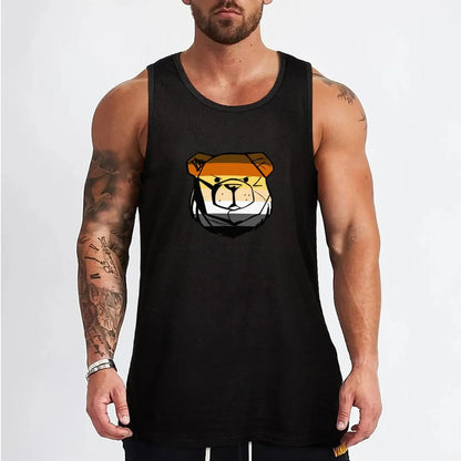 Bear Pride Flag Tank Top – 6 Sizes | 100% Cotton | Black