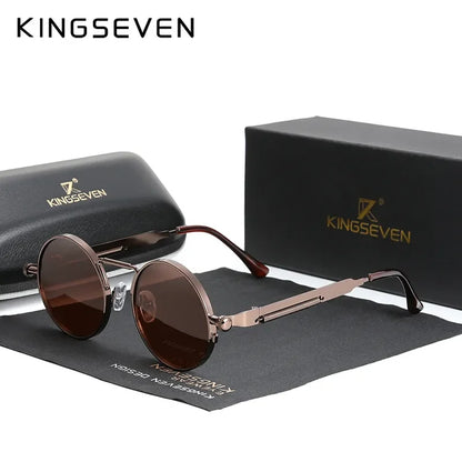Polarised Round Steampunk Sunglasses – 8 Colours | One Size | Alloy & Polycarbonate
