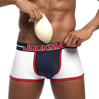 Push-Up Boxer Brief – Removable Sponge Cups | 5 Colours | M–2XL | Cotton