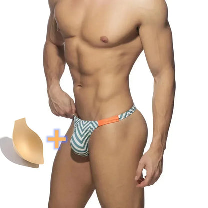 Mini Swimbrief – Orange, Green & Striped | S–XL