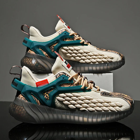 Classic Low-Top Sneakers | Beige & Green | EU 39–48