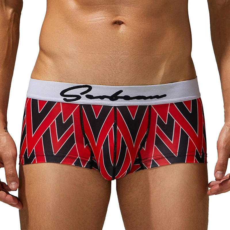Geometric Boxer Shorts – 4 Colours | M–2XL | Polyester & Elastane