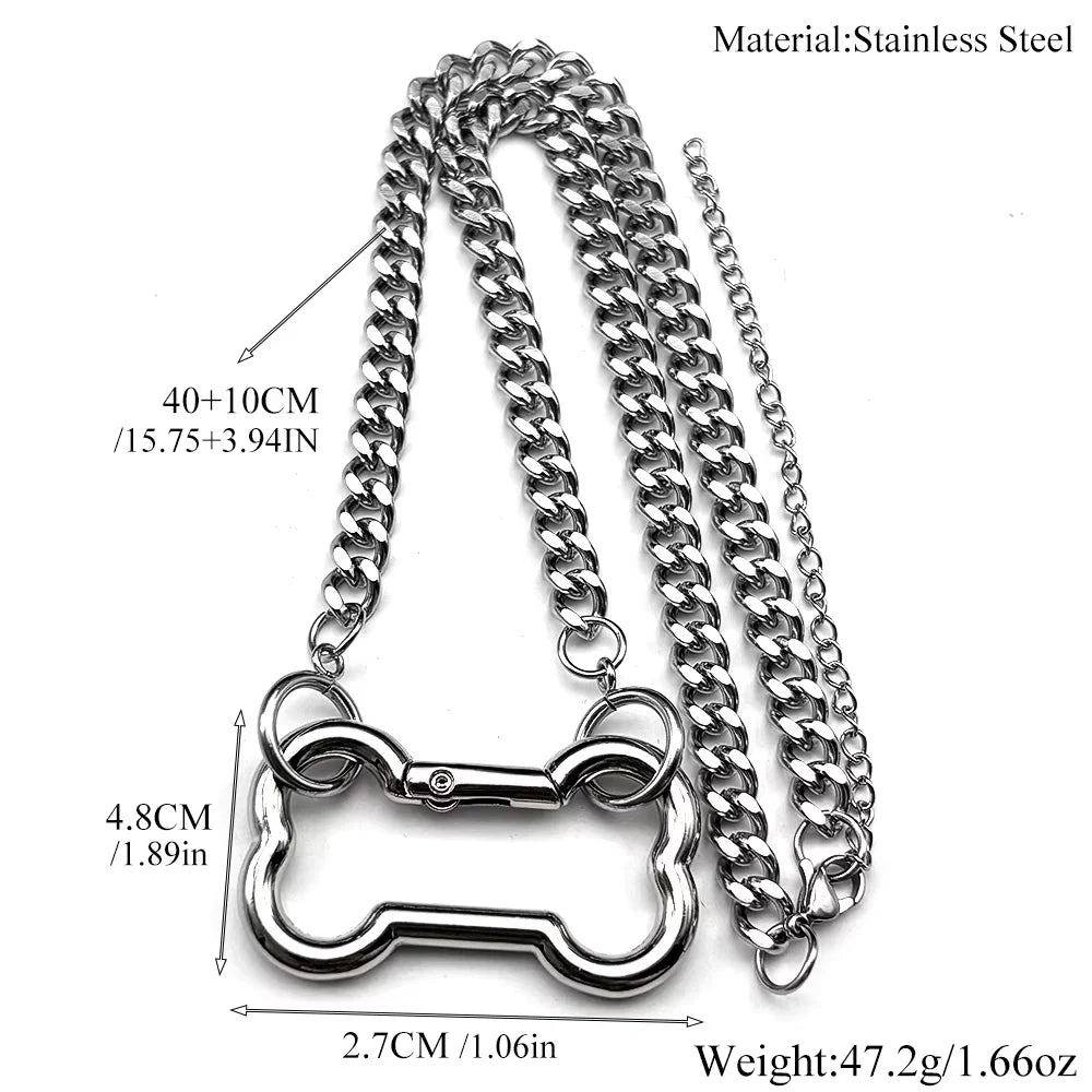 Dog Bone Pendant Necklace – 7 Styles | Stainless Steel | Punk & Goth