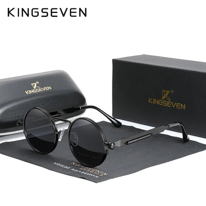 Polarised Round Steampunk Sunglasses – 8 Colours | One Size | Alloy & Polycarbonate
