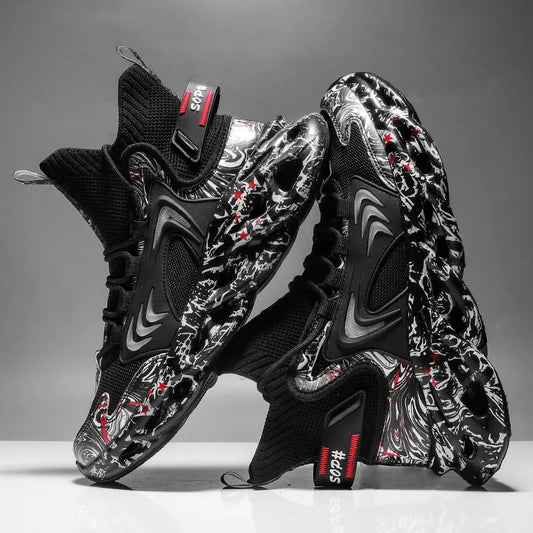 Classic Low-Top Sneakers  | Black & Red | EU 39–48