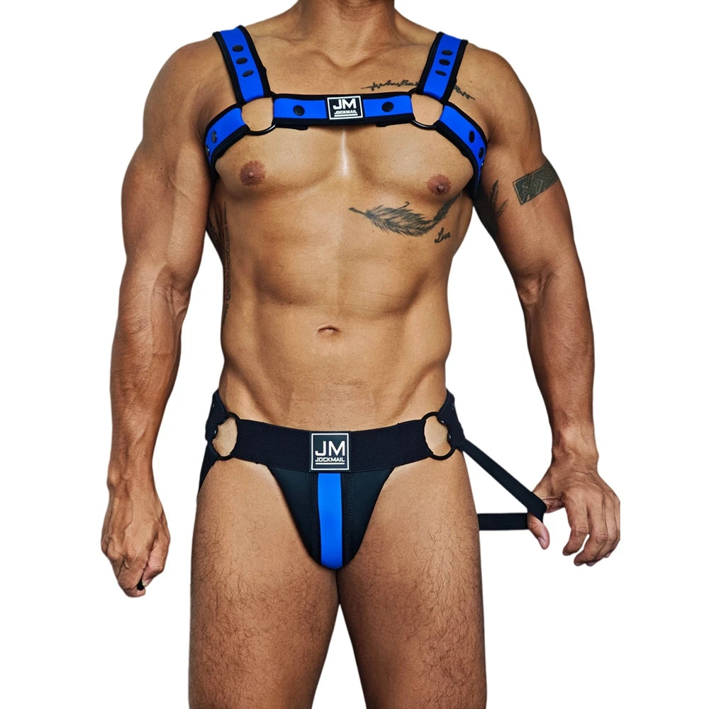 Neoprene Harness & Jockstrap Set – 7 Colours | One Size | Neoprene & Elastane