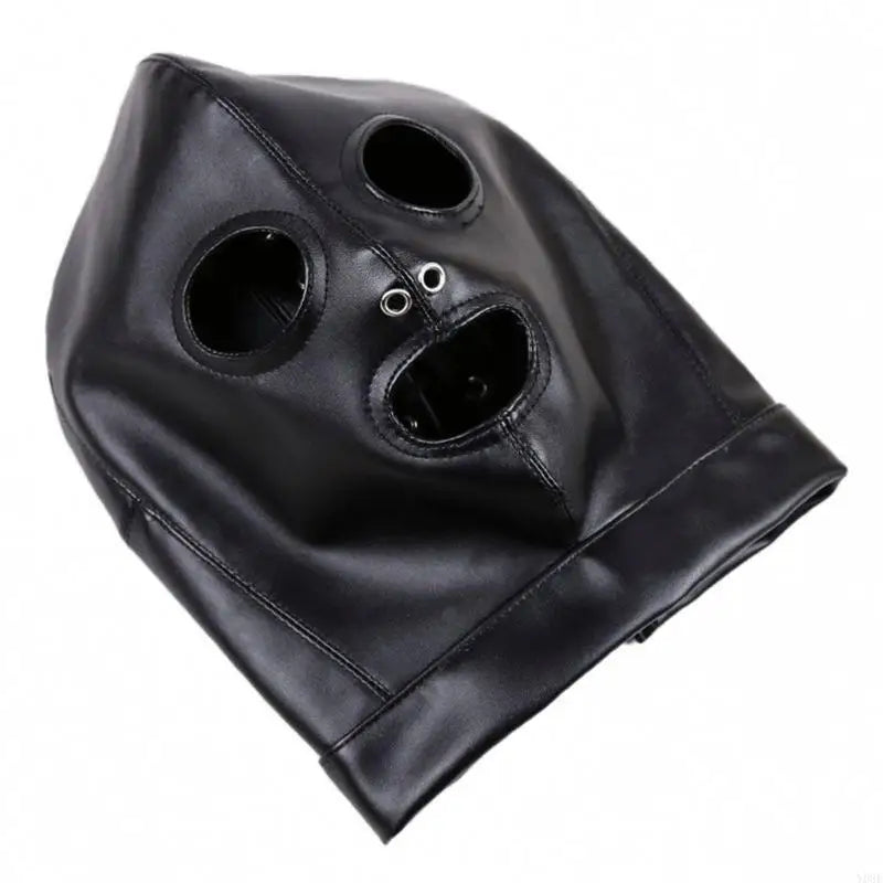 PU Balaclava Head Cover – Black | One Size | Eye & Mouth Opening