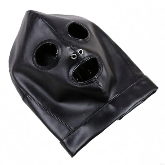 PU Balaclava Head Cover – Black | One Size | Eye & Mouth Opening