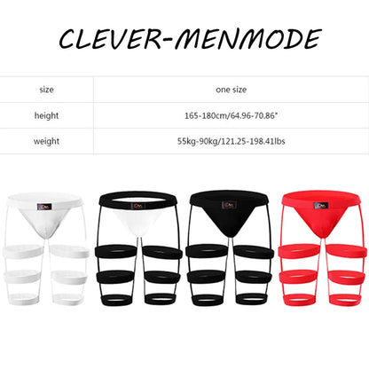 Jockstrap & Thigh Harness Set – Black, Black/White, White & Red | One Size