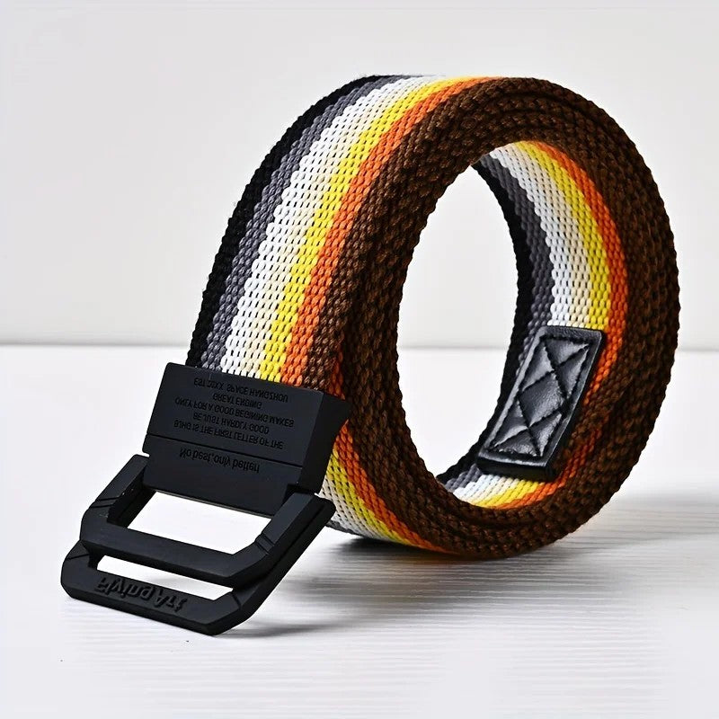 Pride Flag Stripe Canvas Belt – 9 Designs | Double Ring Buckle | 125cm